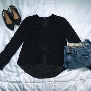 ✨NOT FOR SALE✨ F21 Sheer Black Button Down Blouse